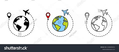 Airplane Path On World Map Route Stock Vector (Royalty Free) 2246404251 | Shutterstock