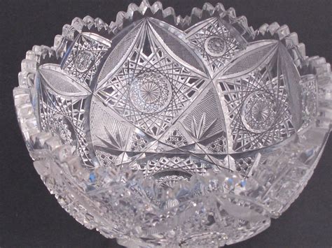 American Brilliant Period Hand Cut Glass Antique Bowl Abp Elmira American Brilliant