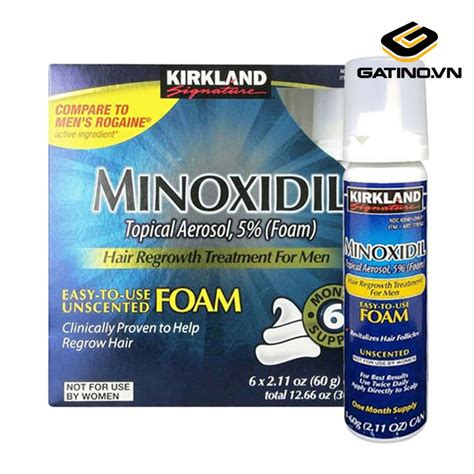 Thuốc Mọc Râu Kirkland Minoxidil Foam 5 Dạng Bọt Chính Hãng