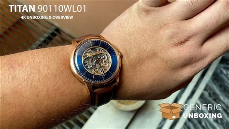 Titan Wl Rose Gold Blue Dial Skeleton Automatic From Tatacliq