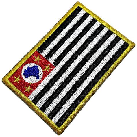 Bandeira Estado São Paulo Brasil Patch Bordada Termo Adesivo no Shoptime