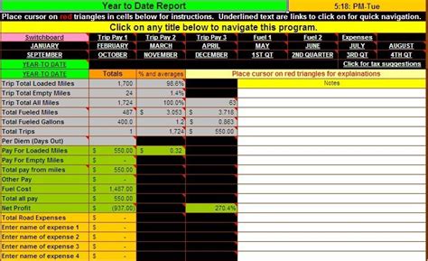 Truck Driver Income And Expense Worksheet