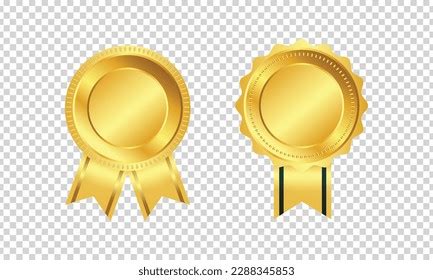 Golden Seal Ribbons Isolated On Transparent Stock Vector Royalty Free