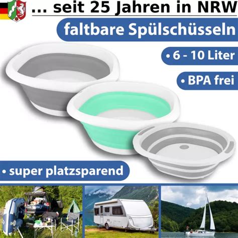 SPÜLSCHÜSSEL FALTBAR CAMPING Zubehör Waschschüssel Schüssel