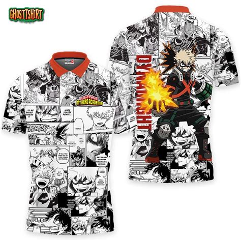 Katsuki Bakugo Polo Shirts Custom Manga Anime