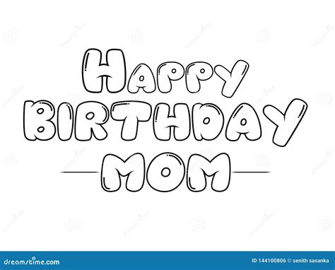 Happy Birthday Mom Vector Art For Birthday Function Stock Illustration