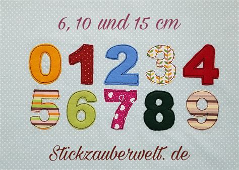 Doodle Zahlen Applikation Stickmuster Stickmotiv In Etsy