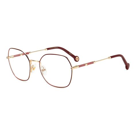 Carolina Herrera Her 0173 Noa Gold Burgundy Eyeglasses Woman