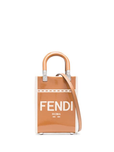 Fendi Mini Sunshine Tote Bag Brown Farfetch