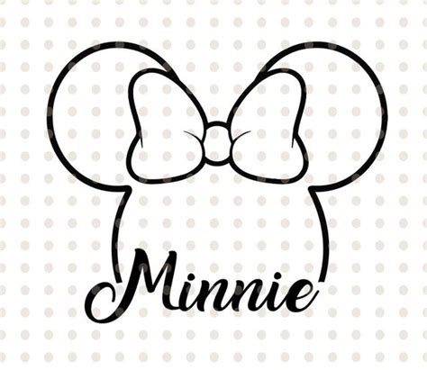 Minnie Mouse Svg Instant Download Minnie Mouse Head Vector Etsy