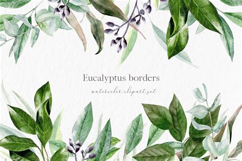 Greenery Border Set Greenery Foliage Border C66 By Mylittlemeow