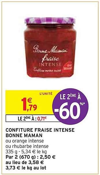 Promo Confiture Fraise Intense Bonne Maman Chez Intermarch Icatalogue Fr