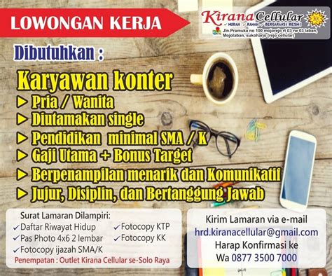 Lowongan Kerja Staff Admin Cv Kirana Telekomunikasi Info Loker Solo