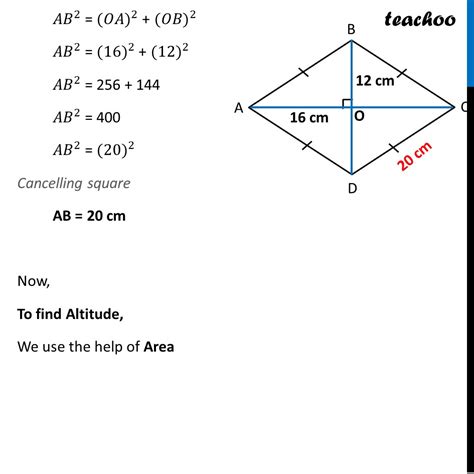 Ques Mcq The Lengths Of Diagonals Of A Rhombus Are Cm And Cm