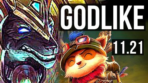 NASUS Vs TEEMO TOP DEFEAT 900 Games Godlike KR Master 11 21