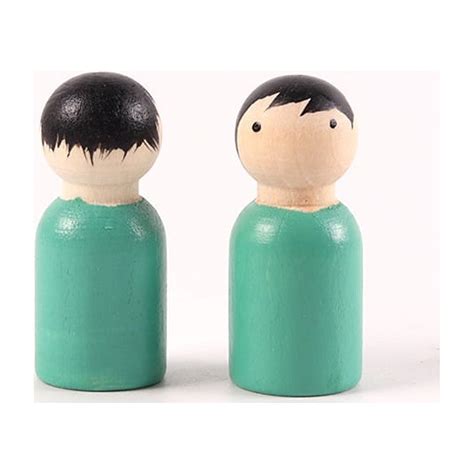 1 Set Of Unpainted Wood Peg People Diy Wooden Peg Dolls Diy Graffiti Dolls Toys