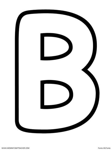 The Letter B Coloring Page With Black And White Letters Including The