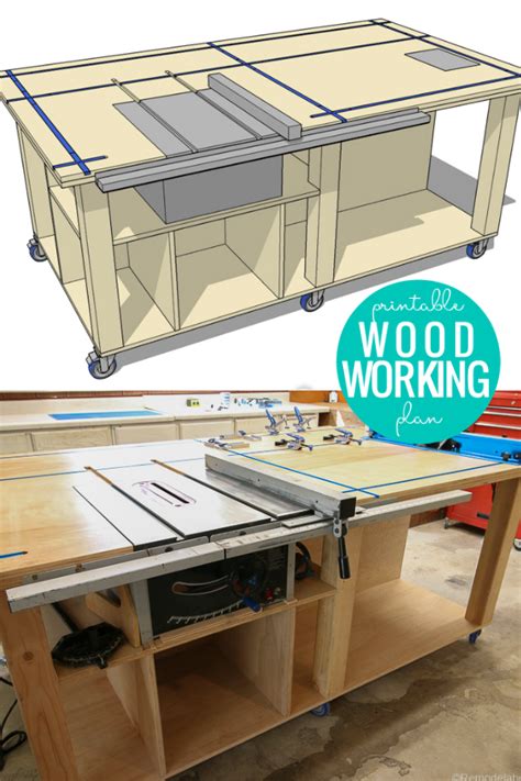 Table Saw Workbench Woodworking Plan – Remodelaholic