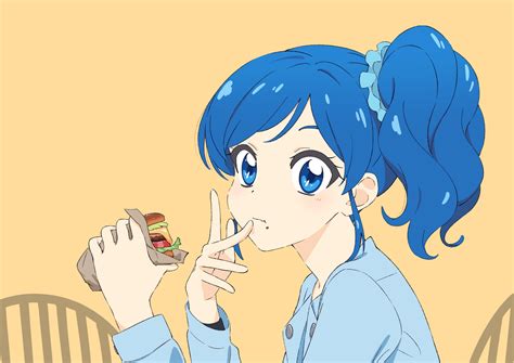 Safebooru 1girl Aikatsu Aikatsu Series Blue Eyes Blue Hair Blue Jacket Blue Scrunchie