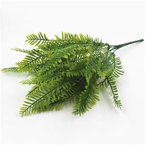 Green Large Plastic Lifelike Artificial Fern Foliage Bush Plants Indoor Outdoor Green