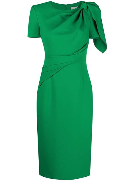 Roland Mouret Cady Short Sleeve Midi Dress Farfetch