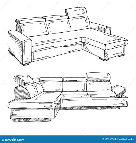 Set Of Sofas Isolated On White Background Vector Illustration In A