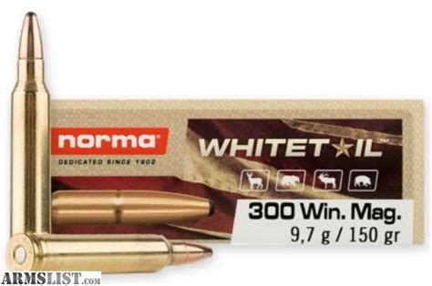 ARMSLIST For Sale NORMA WHITETAIL 300 WIN MAG AMMO 150 GRAIN PSP