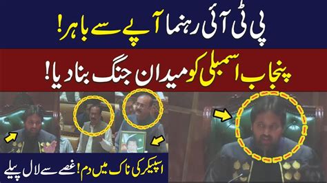 Pti Members Protest In Punjab Assembly Imran Khan Picture In Punjab