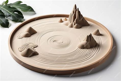 Premium Photo Kinetic Sand Art In A Zen Garden Mockup With Blank