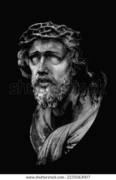 Fragment Ancient Statue Jesus Christ Black Stock Photo 2235063007 ...