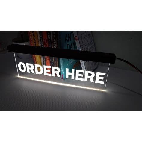 Jual Jual Papan Tulisan Lampu Akrilik Order Here Led Sign Bisnis