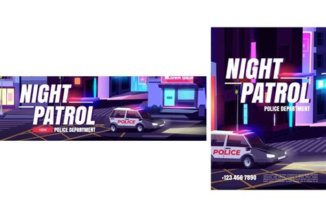 Night Patrol Poster And Web Banner Set Graphic By Myteamart Creative