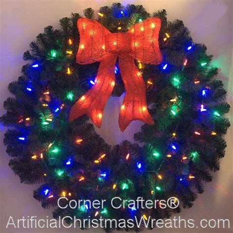 36 Inch Color Changing Led Lighted Christmas Wreath Cornercrafters