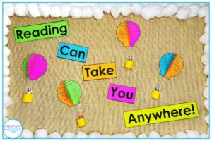 A Hot Air Balloon Bulletin Board For Reading Grade School Giggles