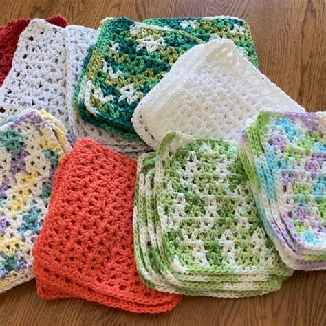 Crochet Cotton Dishcloths Mix And Match Etsy