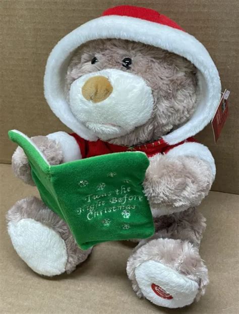 TWAS THE NIGHT Before Christmas Bear Animated Reading Holiday Plush