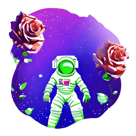 Astronaute Dans Une Roseraie Un Jour De Printemps Creative Fabrica