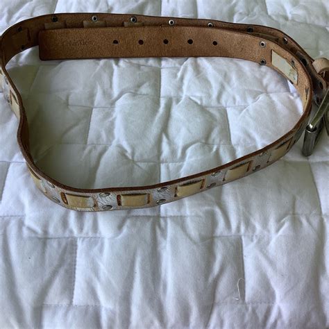 Vintage Calvin Klein Belt Metallic Silver Distressed Gem