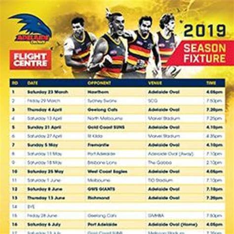 Adelaide Crows Fixture