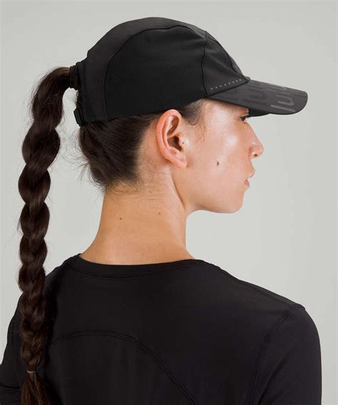 Lululemon Fast And Free Womens Run Hat Elite Wordmark Black Lulu