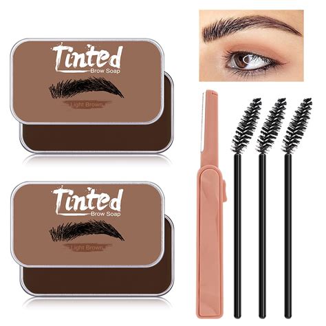 2pcs Erinde Tinted Eyebrow Soap Kit Long Lasting And Waterproof Brow Styling Gel Smudge Proof