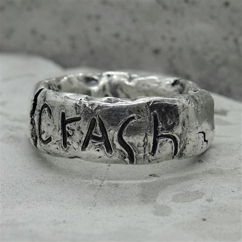 Crash Ring Brutal Silver Cracked Ring And Your Etsy