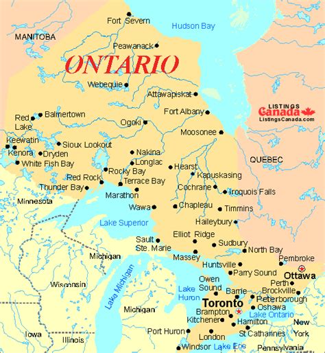 Cities In Ontario Canada Map