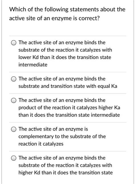 Which Of The Following Statements About Enzymes Are True