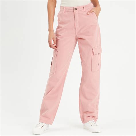 Pantalon Large Cargo Vieux Rose Femme Cache Cache