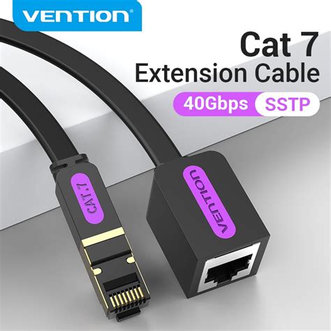 Vention Cat7 Ethernet Cable RJ45 Connector Male To Female Extension