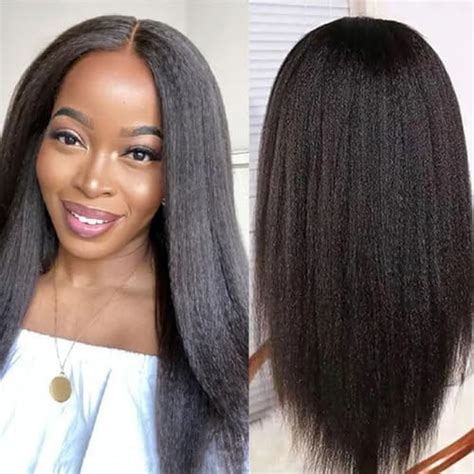 Acusoee 13×4 Lace Front Wigs Human Hair Kinky Straight Wig