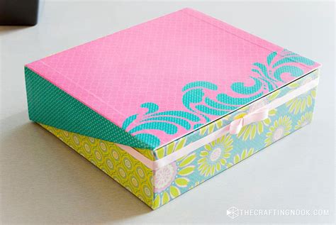 How To Mod Podge A Box With Scrapbook Paper The Crafting Nook