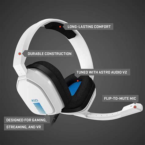 Astro A10 Gen1 Over Ear Gaming Headset White Blue