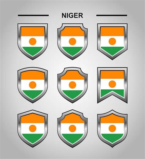 Premium Vector Niger National Emblems Flag With Luxury Shield